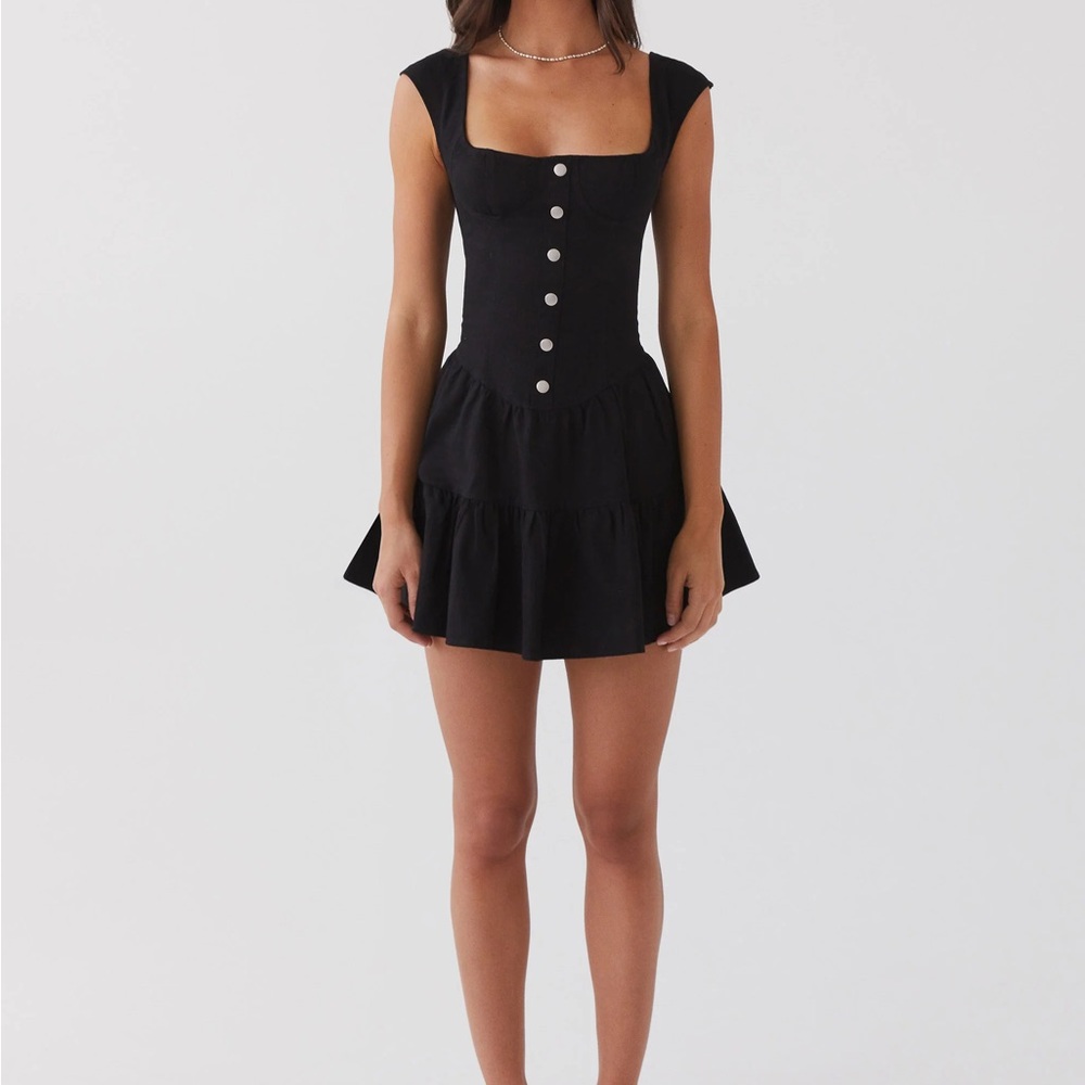 Peppermayo black denim dress